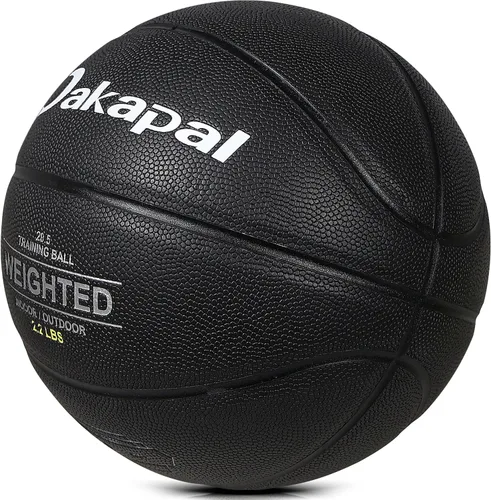 Miniatura 2 de Dakapal Weighted Heavy Training Basketball, Size 6/7 Black 2.2LBS/3LBS/3.3 LBS Weight PU Durable for Trainer and Dribbling Passing, Indoor and