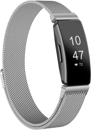 Amzpas Bandas compatibles con Fitbit Inspire 2, Fitbit Inspire HR y Fitbit Inspire y Fitbit Ace 2, pulsera magnética ajustable de acero inoxidable