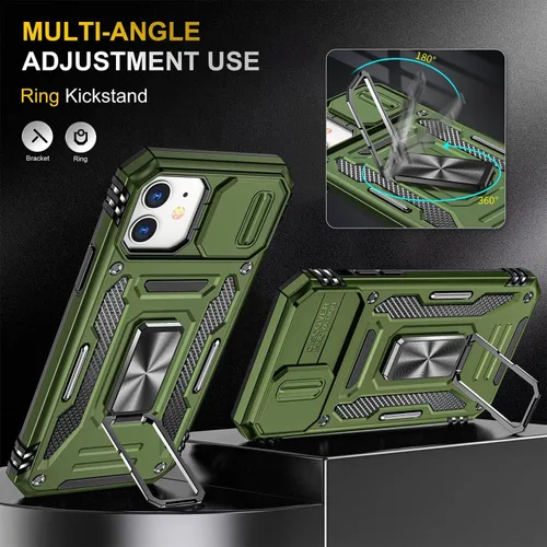 Miniatura 40 de Funda para iPhone 13 Pro con funda para cámara, con soporte de anillo para soporte, con función de montaje magnético para automóvil, para iPhone 13