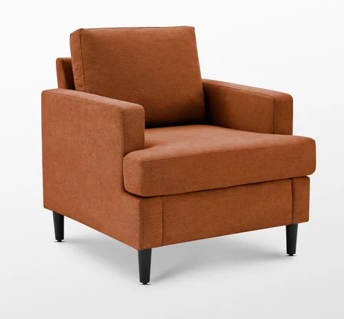 Miniatura 7 de Weture Silla de Acento Moderna de Mediados del Siglo, Sillón de Tela de Lino para Sala de Estar, Cómodas Sillas de Lectura Tapizadas para Naranja