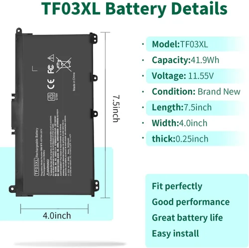 Miniatura 2 de 920070-855 TF03XL - Batería para portátil HP Pavilion 15-CC 15-CD 14-BF 15-CC0XX 15-CC1XX 15-CD0XX 15-CC123CL 15-CC561ST 15-CC154CL 15-CC184CL