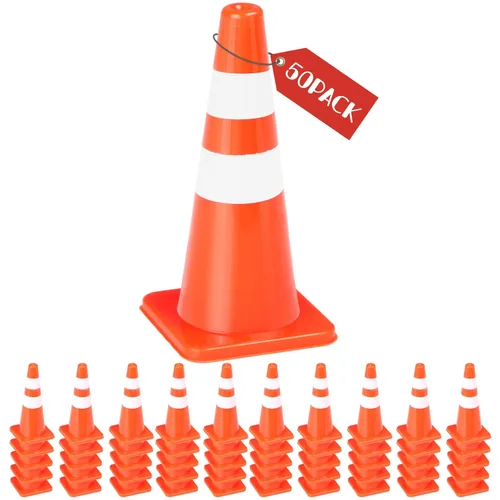 50 mini conos de tráfico de 1.7 pulgadas, juguete pequeño Alyoen para niños, conos de tráfico naranjas en miniatura, juguete de cono de bloque de