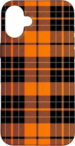 Miniatura 22 de Otoño cuadros naranja y negro patrón patrón caso para iPhone 17