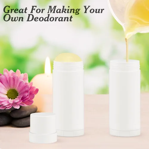 Miniatura 5 de Recipientes de desodorante blanco de 2.0 fl oz/2 oz botella de llenado de plástico para desodorante recargable en barra para crayón bálsamo labial