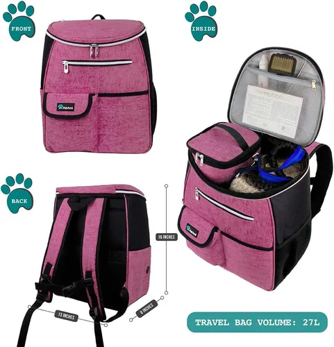Miniatura 2 de PetAmi - Bolsa de viaje para perros con mochila, bolsas para perros aprobadas por aerolíneas para viajar, bolsa de pañales para cachorros