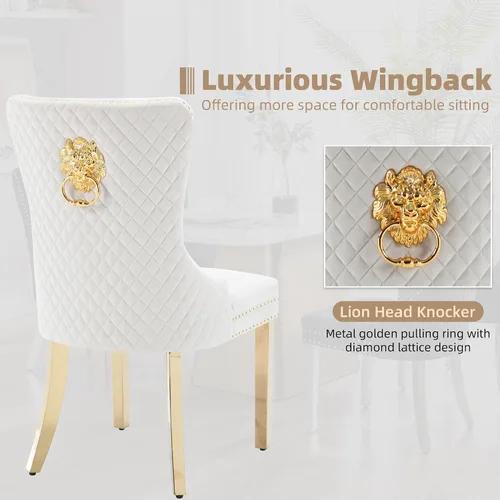 Miniatura 6 de Juego de 2 sillas de comedor de terciopelo, sillas de comedor tapizadas, sillas modernas de mediados de siglo con respaldo capitoné de enrejado
