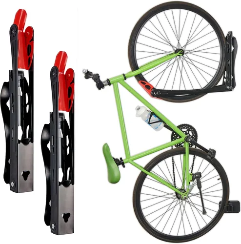 Miniatura 2 de Wallmaster BIKEPAL - Portabicicletas giratorio, montaje en pared, soporte vertical para almacenamiento de bicicletas, ahorro de espacio