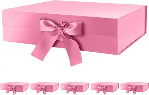 Miniatura 18 de GREEN BEAN Caja de regalo grande con tapa para regalo de 13 x 9.7 x 3.4 pulgadas, caja magnética azul bebé con cinta, propuesta de dama de honor
