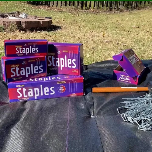 Miniatura 8 de Grapas de jardín para césped, grapas para tela de paisaje, alfileres de anclaje, grado profesional. Longitud total de 6 pulgadas, S, Galvanizado