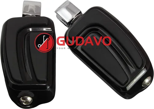 Miniatura 7 de Piernas delanteras o traseras de aluminio para motocicleta, pedal negro con soportes para Victory All Hammer (delantero (para piloto), estilo: 2