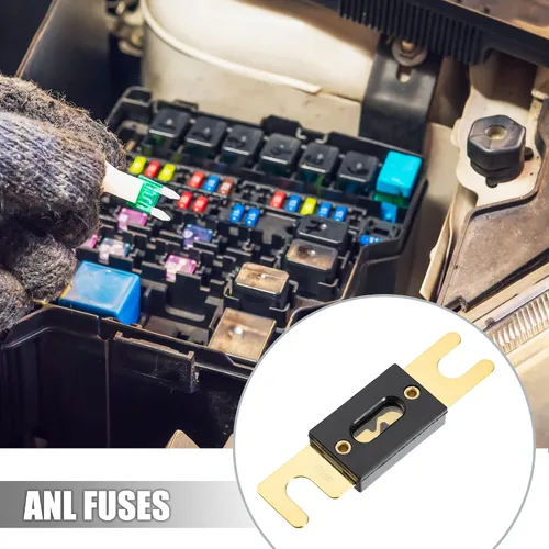 Miniatura 2 de X AUTOHAUX 6 unids 275A oro tono plateado ANL fusible universal para inversores coche vehículo camión audio