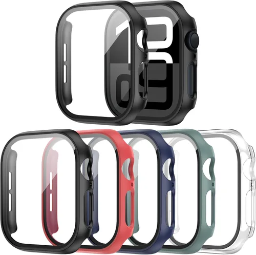 Miniatura 16 de Paquete de 16 fundas rígidas de PC para Apple Watch de 38 mm Series 3 2 con protector de pantalla de vidrio templado, cubierta protectora