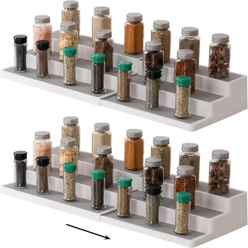 Miniatura 8 de SIMPLEMADE Organizador de especias de 3 niveles, estante de almacenamiento versátil para cocina, baño, dormitorio y oficina, juego de 1, transparente