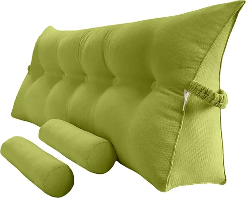 Peachwell Almohada triangular de lectura para reposo en cama, cojín bolster grande para cabecero, respaldo, almohada de cuña con dos almohadas Lima