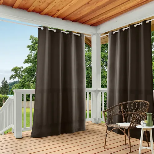 Miniatura 22 de TOWN & COUNTRY BASICS Cabana Cortinas Sólidas de Peso Pesado para Interiores y Exteriores, Opacidad de Filtrado de Luz con Ojales en la Parte Verde