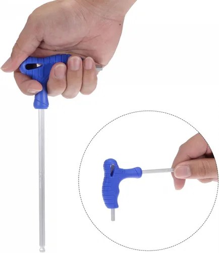 Miniatura 4 de uxcell Llave hexagonal de extremo de bola de 0.079 in, llave inglesa con mango en T, acero métrico CR-V, 2