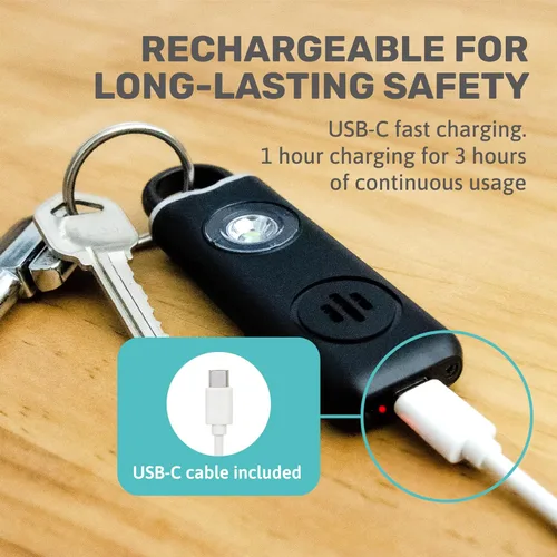 Miniatura 7 de Alarma de seguridad personal para mujeres, hombres y niños, alarma personal para viajes, segura e impermeable, llavero de autodefensa para mujeres