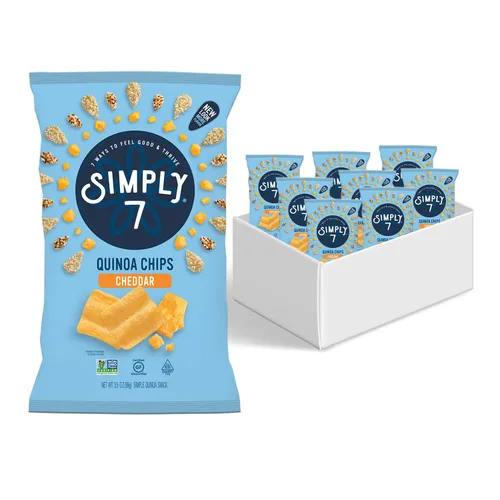 Miniatura 9 de Simply 7, Chips de quinua, barbacoa, barbacoa, 3.5 onzas, paquete de 8, sin OMG, sin frutos secos, vegetariano, vegano, bajo en grasa, bajo