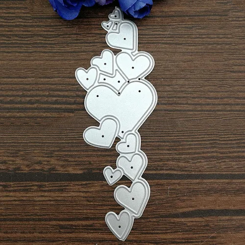 Miniatura 4 de Troqueles de metal con borde de corazón, marco de borde de encaje de corazones, plantillas de corte de boda para manualidades, álbumes de recortes