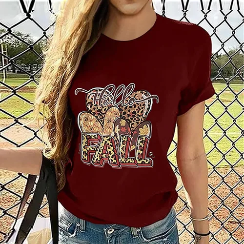Miniatura 2 de Camiseta casual de verano con cuello redondo y manga corta para mujer ADD557