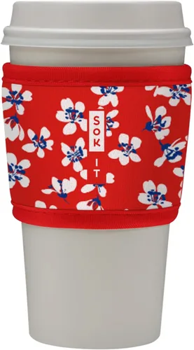 Miniatura 24 de Sok It HotSok Coffee & Tea - Funda de neopreno con aislamiento reutilizable (floral abstracto)