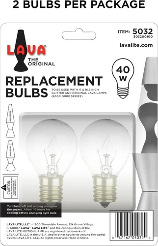 Miniatura 4 de Foco de recambio para lámparas de lava, 2 unidades, 5032-6, 40watts, 120 volts