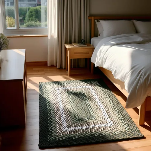 Miniatura 68 de Super Area Rugs Alfombra trenzada azul de 7 x 9 pulgadas, alfombra tejida ovalada para sala de estar, alfombra trenzada de granja, alfombra
