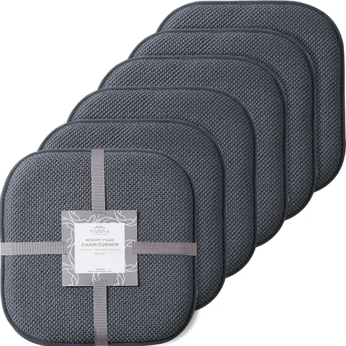 Miniatura 8 de Marina Decoration Cojín grueso y cómodo de espuma viscoelástica para silla, patrón de panal de abeja, goma antideslizante, para asiento trasero, lino