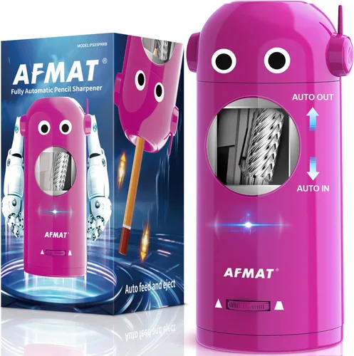 Miniatura 9 de AFMAT - Sacapuntas eléctrico para lápices de colores 7-11.5mm, sacapuntas robot totalmente automático, entrada y salida automática, recargable sin