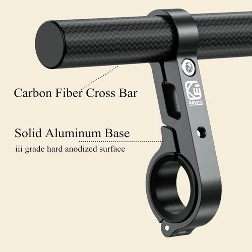 Miniatura 5 de BRCOVAN Extensor de Manillar de Fibra de Carbono de 9.45'' de Largo con Base de Montaje de Abrazadera de Aleación de Aluminio Compatible