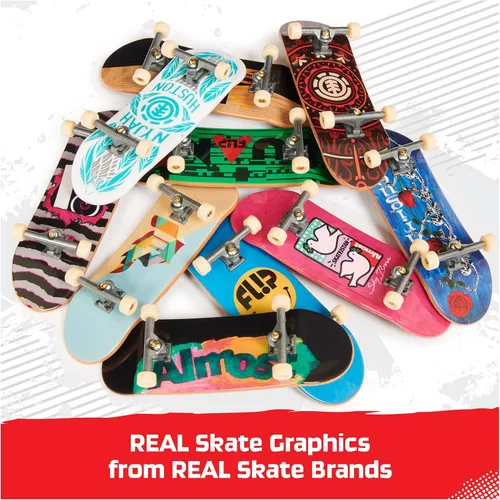 Miniatura 9 de TECH DECK Fingerboard - Paquete de 10 patinetas coleccionables Ultra DLX de Element, Primitive y Flip, gráficos auténticos de tabla, uso en todos