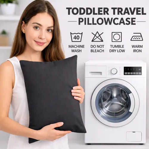 Miniatura 9 de COTTON STICH™ Juego de 2 fundas de almohada para niños pequeños de 14 x 20 pulgadas, 100% algodón de 600 hilos, fundas de almohada suaves y Gris