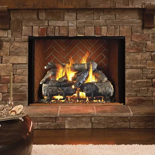 Miniatura 3 de Peterson Real Fyre - Juego de troncos de roble carbonizado de 18 pulgadas con quemador G4 de gas natural ventilado, luz de fósforo