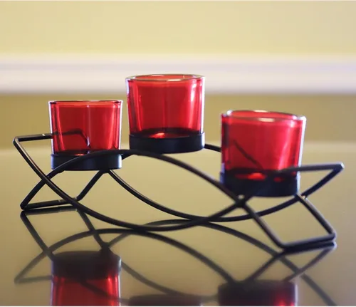 Miniatura 21 de Seraphic - Porta velas arqueado de hierro para centro de mesa Blanco