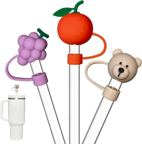Miniatura 9 de 10 adornos de paja para gatos de 0.394 pulgadas, cubiertas de paja para vasos Stanley, accesorios divertidos y funcionales para los amantes