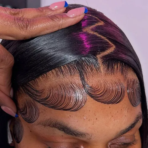 Miniatura 20 de NESMON Pelucas de cabello humano con cierre de encaje HD de 5 x 5, sin pegamento, nudos preblanqueados, densidad del 200 %, 0.004 in, encaje suizo