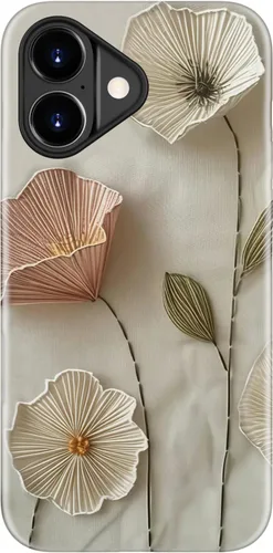 Miniatura 108 de Funda para iPhone 12 Mini, compatible con carga inalámbrica, protección de doble capa con elegante diseño de flores silvestres, silicona suave +