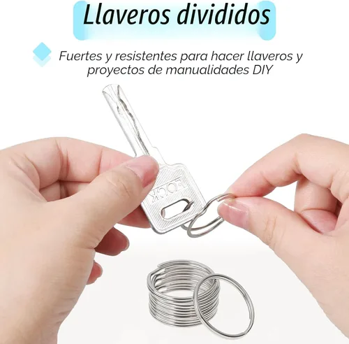 Miniatura 4 de Paxcoo Paquete de 100 llaveros, llaveros divididos a granel para llaveros y manualidades (1 pulgada)