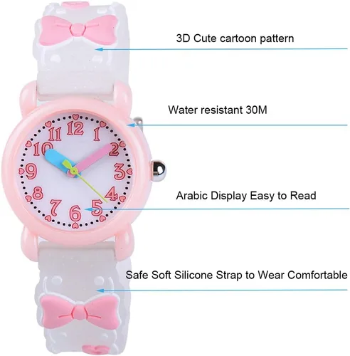 Miniatura 3 de Venhoo Kids Watches 3D Cute Cartoon Waterproof Silicone Children Toddler Wrist Watches Time Teacher Gifts for 3-10 Ages Girls Boys Little Child