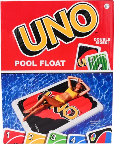 Miniatura 6 de Flotador de piscina Uno - Tarjeta inflable gigante de reversa, flotante para piscina, playa y lago, balsa de vinilo duradera, 6 pies de alto