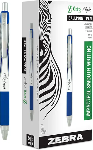 Miniatura 7 de Zebra Pen Z-Grip Flight Bolígrafo retráctil, punta gruesa de 0.047 in, colores de tinta surtidos, suministros escolares, suministros para profesores