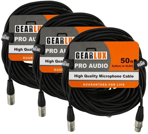 Miniatura 31 de Gearlux – Cable de micrófono XLR, completamente balanceado, macho a hembra, 25 pies - Paquete de 3