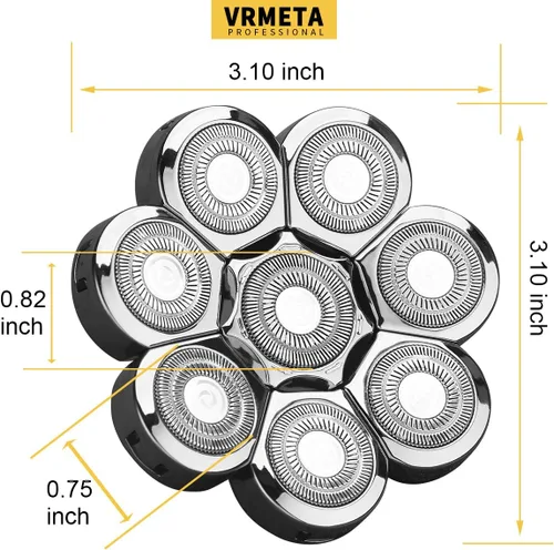 Miniatura 7 de Cabezal de repuesto para afeitadora flotante de acero inoxidable 8D, cabezales de repuesto para afeitadora eléctrica para hombre (8 cabezales