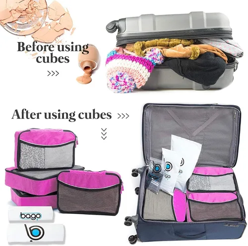 Miniatura 3 de Bago Cubos de embalaje para maletas y bolsas de viaje juego de 7 bolsas organizadoras de equipaje y maleta cubos de compresión para organizador