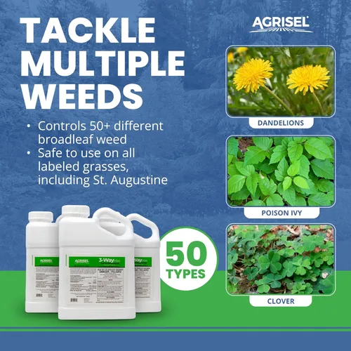 Miniatura 2 de Agrisel 3 Way Max herbicida elimina más de 50 malas hierbas, seguro en hierba, espray de malezas, seguro para mascotas, bajo olor, fácil de mezclar