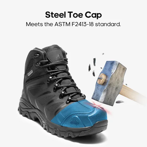 Miniatura 4 de NORTIV 8 Botas de trabajo impermeables para hombres botas de construcción de seguridad con punta de acero ARMADILLO-STL