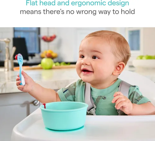 Miniatura 3 de Munchkin® Gentle Dip™ Cucharas para bebé de Munchkin® para autoalimentación y destete guiado por el bebé, paquete de 3, azul/verde