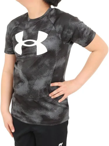 Under Armour Camiseta de manga corta estampada con logotipo grande Tech para niños