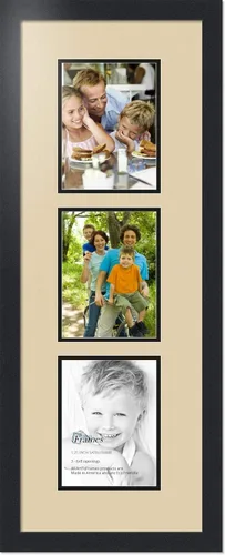 Miniatura 124 de ArtToFrames Marco de fotos tipo collage con estera doble con 3 aberturas de 5x7 y marco negro satinado Uva