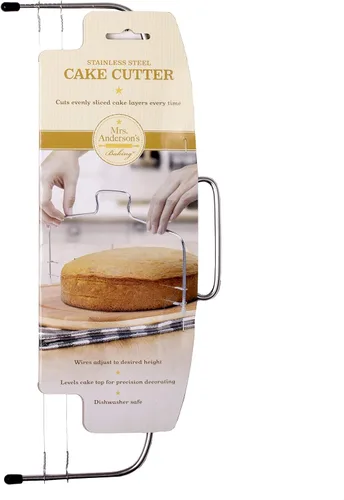 Miniatura 3 de Mrs. Anderson's Baking Cortador y nivelador de pastel de 2 hilos ajustable, acero inoxidable, plata